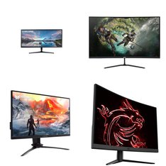 Pallet - 24 Pcs - Monitors - Damaged / Missing Parts / Tested NOT WORKING - Samsung, ACER, MSI, Asus