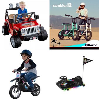 Pallet – 7 Pcs – Vehicles – Customer Returns – Razor, Power Wheels, Adventure Force
