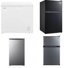 Pallet - 7 Pcs - Freezers, Bar Refrigerators & Water Coolers, Refrigerators - Customer Returns - HISENSE, Galanz, Arctic King