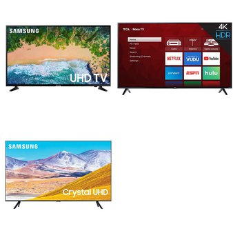 3 Pcs – LED/LCD TVs – Refurbished (GRADE C) – Samsung, TCL