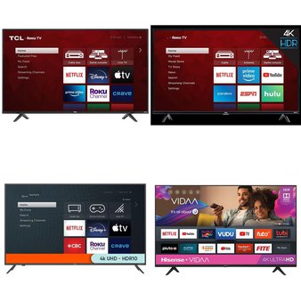 1 Pallet – 9 Pcs – TVs – Tested Not Working (Cracked Display) – onn., TCL, HISENSE