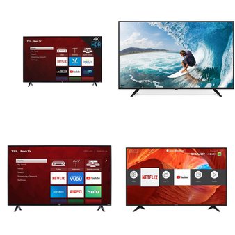 6 Pcs – LED/LCD TVs – Refurbished (GRADE A, GRADE B) – TCL, PROSCAN, SHARP, Sanyo
