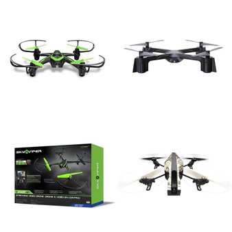 33 Pcs – Drones & Quadcopters – Tested Not Working – Sky Viper, SHARPER IMAGE, Skyrocket Toys, Parrot