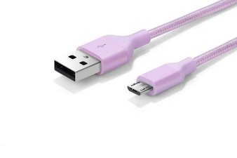 26 Pcs – Blackweb BWA18WI025 6ft Sync an Charge Cable with Micro-USB Connector, Purple – Lightweight – Like New – Retail Ready
