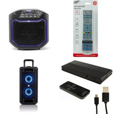 Pallet - 95 Pcs - Accessories, Portable Speakers, Receivers, CD Players, Turntables, Speakers - Customer Returns - Onn, onn., GE, ION Audio