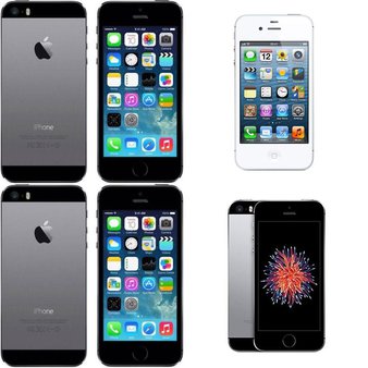 4 Pcs – Apple iPhone (Mixed Models) – GRADE A, GRADE B – Locked – Models: ME332LL/A, ME341LL/A, MC677LL/A, MLLW2LL/A