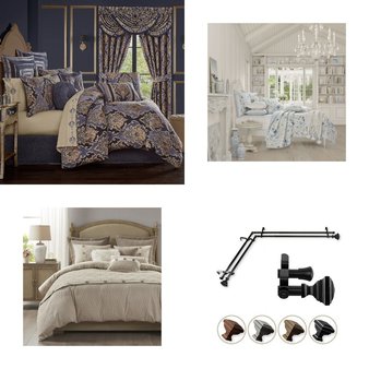 6 Pallets – 270 Pcs – Curtains & Window Coverings, Rugs & Mats, Bedding Sets, Blankets, Throws & Quilts – Mixed Conditions – Unmanifested Home, Window, and Rugs, Rod Desyne, Madison Park, Asstd National Brand