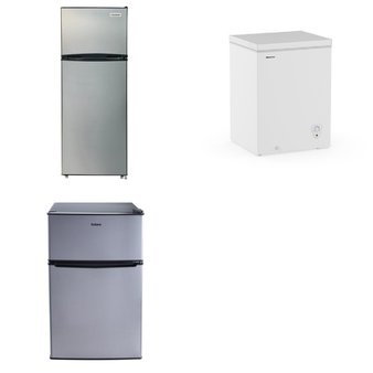 Pallet – 4 Pcs – Refrigerators, Freezers, Bar Refrigerators & Water Coolers – Customer Returns – Frigidaire, HISENSE, Galanz
