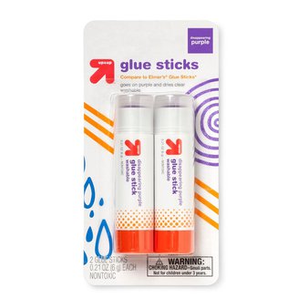 29 Pcs – Up&Up Glue Stick 2 Count Disappearing Purple – Non Toxic – Like New, New Damaged Box, New – Retail Ready