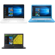 4 Pcs - Laptop Computers - Refurbished (GRADE A, GRADE B) - HP, ACER