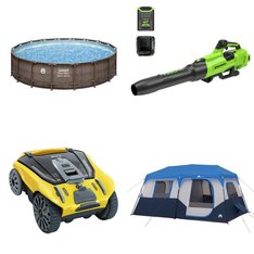 Pallet - 12 Pcs - Camping & Hiking, Pools & Water Fun, Storage & Organization, Leaf Blowers & Vaccums - Customer Returns - Ozark Trail, PegandRail, GreenWorks, Coleman