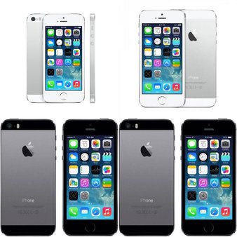 16 Pcs – Apple iPhone 5S – Refurbished (GRADE C – Locked) – Models: MN6T2LL/A, MN6R2LL/A, ME372LL/A, MF798LL/A – Smartphones