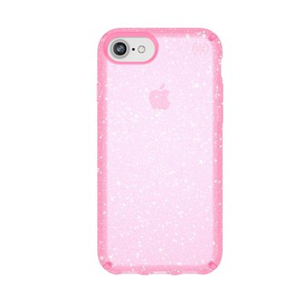 8 Pcs – Speck 117576-6603 Clear & Glitter Cell Phone Case for iPhone 8 Bella Pink with Gold Glitter – New – Retail Ready