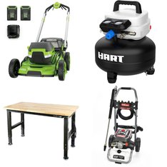 Pallet - 12 Pcs - Pressure Washers, Power Tools, Hardware, Mowers - Customer Returns - Hyper Tough, Hart, Greatstar, GreenWorks