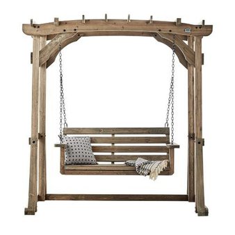 16 Pcs – Backyard Discovery 1906624 Odessa Pergola Swing, Brown – New – Retail Ready