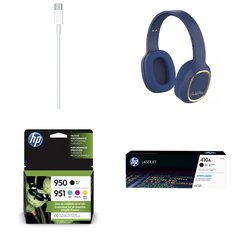 Pallet - 302 Pcs - Over Ear Headphones, Other, Ink, Toner, Accessories & Supplies, Keyboards & Mice - Customer Returns - Packed Party, HP, Logitech, Apple