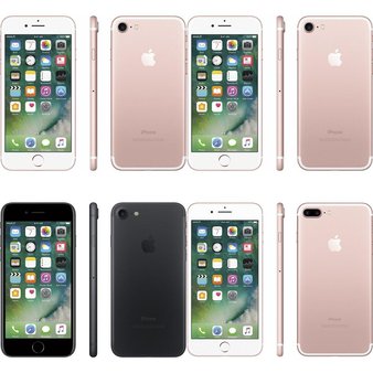 63 Pcs – Apple iPhone 7 – Refurbished (GRADE B – Unlocked) – Models: MN4C2LL/A, MN8P2LL/A, MN8K2LL/A, MN8M2LL/A – Smartphones
