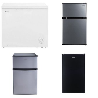 Pallet – 7 Pcs – Bar Refrigerators & Water Coolers, Refrigerators, Freezers – Customer Returns – Galanz, HISENSE, Arctic King