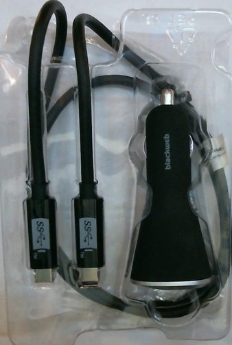 56 Pcs – Blackweb BWA17WI014 5.4A Car Charger with USB C Cable & USB-C/USB-A ports – New, Like New – Retail Ready