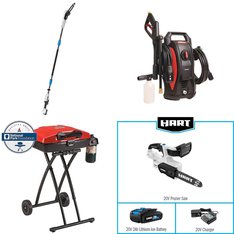 CLEARANCE! Pallet - 27 Pcs - Pressure Washers, Lighting & Light Fixtures, Accessories, Camping & Hiking - Customer Returns - Hyper Tough, Mainstays, The Coleman Company, Inc., Hart
