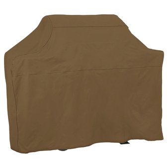 37 Pcs – Threshold Universal Grill Cover, Size: 72″, Tan – 100% Polyster – New, New Damaged Box – Retail Ready