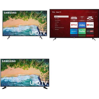 3 Pcs – LED/LCD TVs (58″ – 65″) – Refurbished (GRADE A, No Stand) – Samsung, TCL