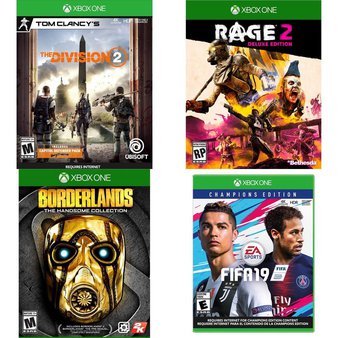 32 Pcs – Microsoft Video Games – New, Used – Tom Clancy’s The Division 2 – Xbox One Standard Edition, Borderlands: The Handsome Collection (Xbox One), FIFA 19: Champions Edition (XB1), Rage 2 Deluxe Edition (Xbox One)