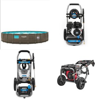 Pallet – 9 Pcs – Pressure Washers, Pools & Water Fun – Customer Returns – Black Max, Hart, Funsicle