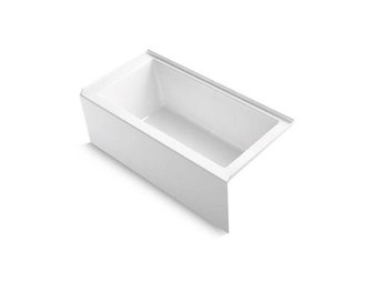 Pallet – 1 Pcs – Kitchen & Bath Fixtures – Kohler – Kohler K-20201-RA-0 Underscore 30-in W x 60-in L White Acrylic Rectangular Right-Hand Drain