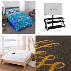 2 Pallets - 28 Pcs - Sheets, Pillowcases & Bed Skirts, TV Stands, Wall Mounts & Entertainment Centers, Covers, Mattress Pads & Toppers, Rugs & Mats - Overstock - Sonic, Whalen Furniture, Spa Sensations
