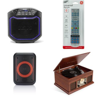 Pallet – 64 Pcs – Accessories, Portable Speakers, Receivers, CD Players, Turntables, Powered – Customer Returns – Onn, GE, ION Audio, onn.