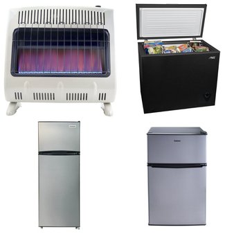 Pallet – 5 Pcs – Refrigerators, Freezers, Bar Refrigerators & Water Coolers, Heaters – Customer Returns – Arctic King, Frigidaire, Galanz, Mr. Heater Corporation