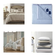 CLEARANCE! 6 Pallets - 631 Pcs - Curtains & Window Coverings, Bedding Sets, Sheets, Pillowcases & Bed Skirts, Blankets, Throws & Quilts - Mixed Conditions - Fieldcrest, Madison Park, Eclipse, Elrene Home Fashions