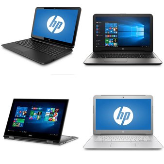 12 Pcs – Laptop Computers – Refurbished (GRADE B – No Battery, No Power Adapter) – HP, DELL, LINSAY, ACER