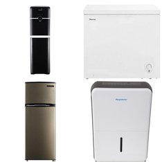 6 Pallets - 36 Pcs - Bar Refrigerators & Water Coolers, Humidifiers / De-Humidifiers, Refrigerators, Freezers - Customer Returns - Primo, HISENSE, Galanz, Primo Water