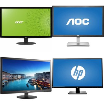 252 Pcs – Computer Monitors – Customer Returns – HP, ACER, AOC, DELL