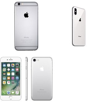 4 Pcs – Apple iPhones – Refurbished (GRADE A, GRADE C – Locked) – Models: MG4W2LL/ARW, 3C207LL/A, MT5A2LL/A