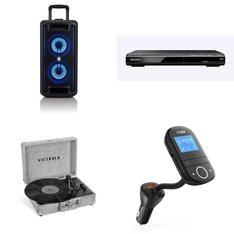 Pallet - 110 Pcs - Accessories, Receivers, CD Players, Turntables, DVD & Blu-ray Players, Portable Speakers - Customer Returns - Onn, Sony, onn., Victrola