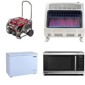 Pallet – 4 Pcs – Microwaves, Freezers, Generators, Heaters – Overstock – Toshiba, Frigidaire