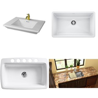 Pallet – 8 Pcs – Hardware, Kitchen & Bath Fixtures – Customer Returns – Kohler, Blanco, ELKAY, Alfi