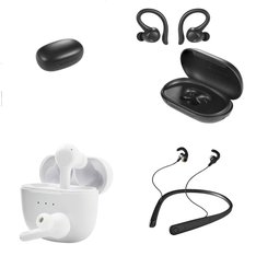 Pallet - 200 Pcs - In Ear Headphones, Powered, Portable Speakers, Networking - Customer Returns - onn., Onn, JBL, Jabra