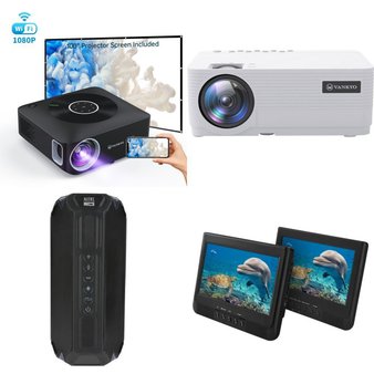 Pallet – 103 Pcs – DVD & Blu-ray Players, Accessories, Powered, Portable Speakers – Customer Returns – Onn, Govee, Singing Machine, tonies