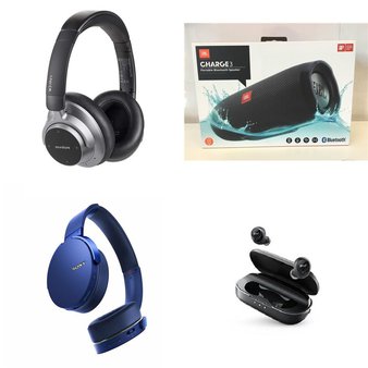 29 Pcs – Headphones & Portable Speakers – Tested Not Working – JBL, Sony, Anker, LG
