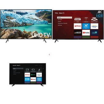 4 Pcs – LED/LCD TVs (58″ – 65″) – Refurbished (GRADE A, GRADE B) – Samsung, SHARP, TCL