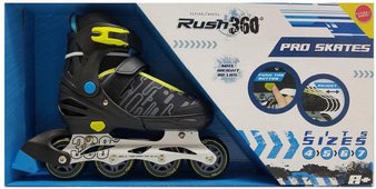 10 Pcs – Rush 360 980211197 Pro Skates Inline Skates Rush 360 Degrees, Black and Yellow – New – Retail Ready