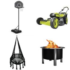 Pallet - 7 Pcs - Patio, Outdoor Play, Mowers, Fireplaces - Customer Returns - Equip, Spalding, Sun Joe, Mm