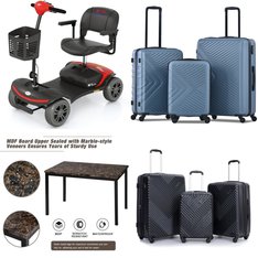 Pallet – 12 Pcs – Unsorted, Luggage, Dining Room & Kitchen, Canes, Walkers, Wheelchairs & Mobility – Customer Returns – Travelhouse, UHOMEPRO, SEGMART, Zimtown