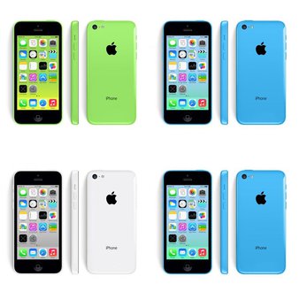 5 Pcs – Apple iPhone 5C – Refurbished (GRADE B – Unlocked) – Models: ME597LL/A, NE555LL/A, MGFK2LL/A, ME553LL/A – Smartphones