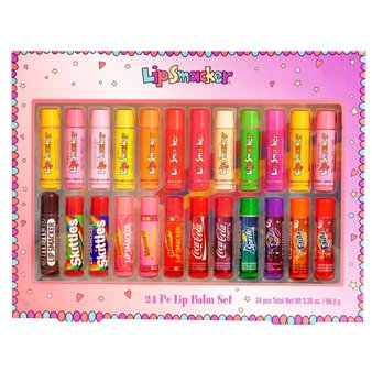 25 Pcs – Lip Smacker Lip Balm Set – 24ct – Like New, Open Box Like New, New Damaged Box – Retail Ready