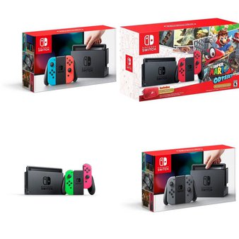 6 Pcs – Nintendo Switch Consoles – Refurbished (GRADE C) – Models: HACSKABAA, HACSKADLC, Hardware Neon Green/Neon Pink Joy-Cons, HACSKAAAA